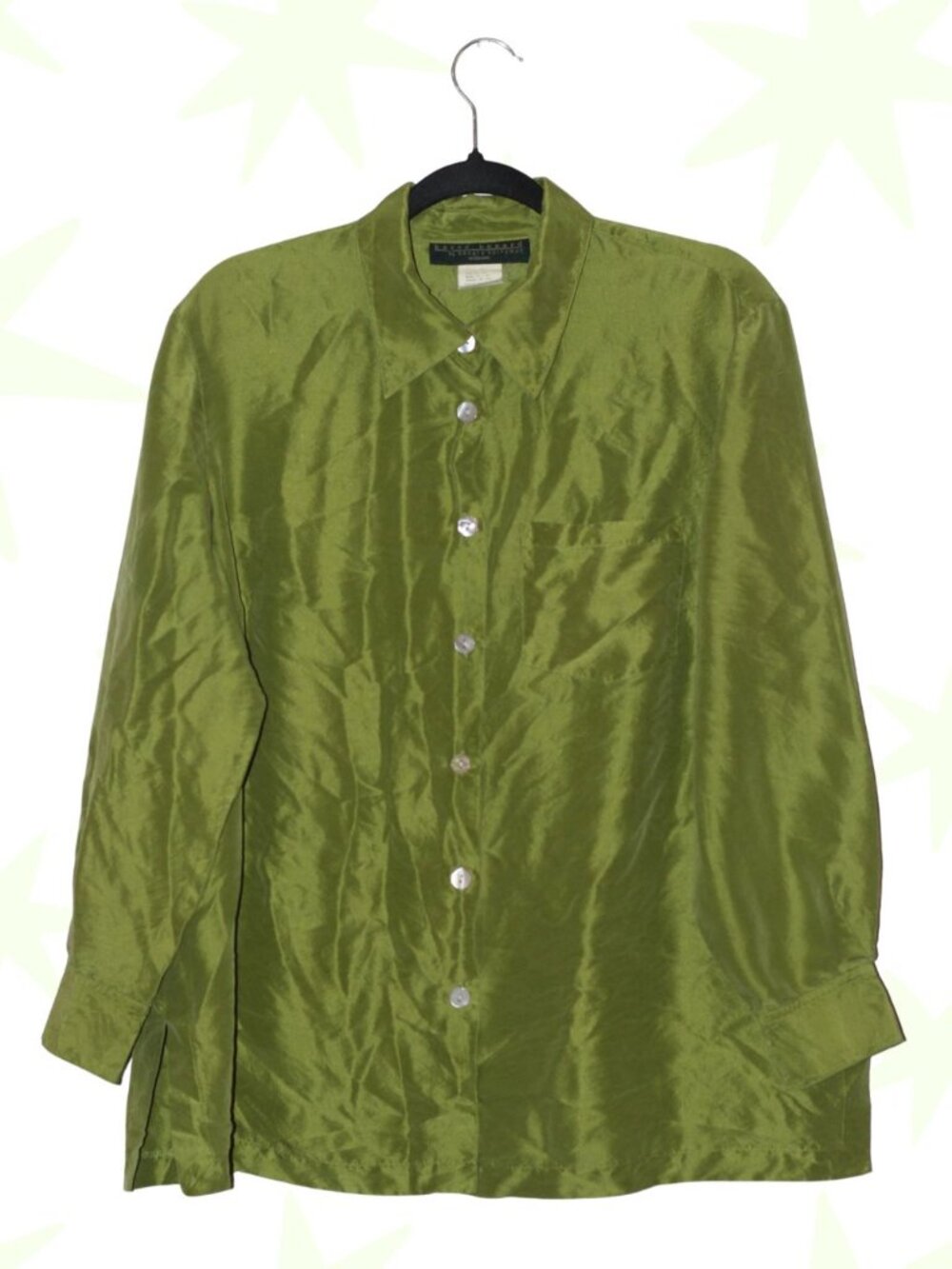 VTG 100% silk Harve Benard button down blouse 18W